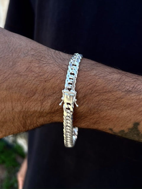 Pulseira Elo Duplo 8mm Fecho Gaveta