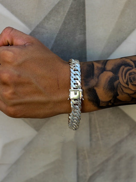 Pulseira Elo Duplo 13mm Fecho Gaveta